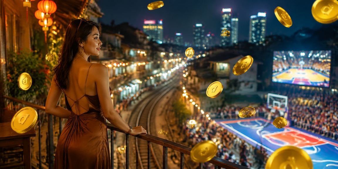 Quán cà phê Hà Nội với bóng rổ minh họa người dùng đọc ưu đãi trên mobile